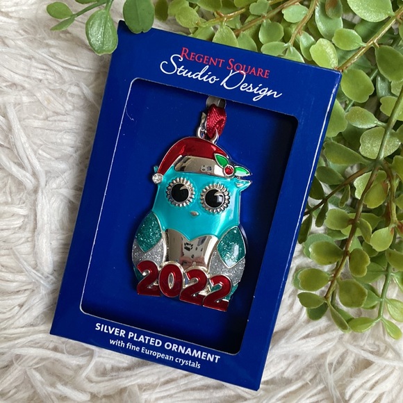 🎉HP🎉 Regent Square Studio Design Owl Ornament 💗 Silver - Picture 2 of 8